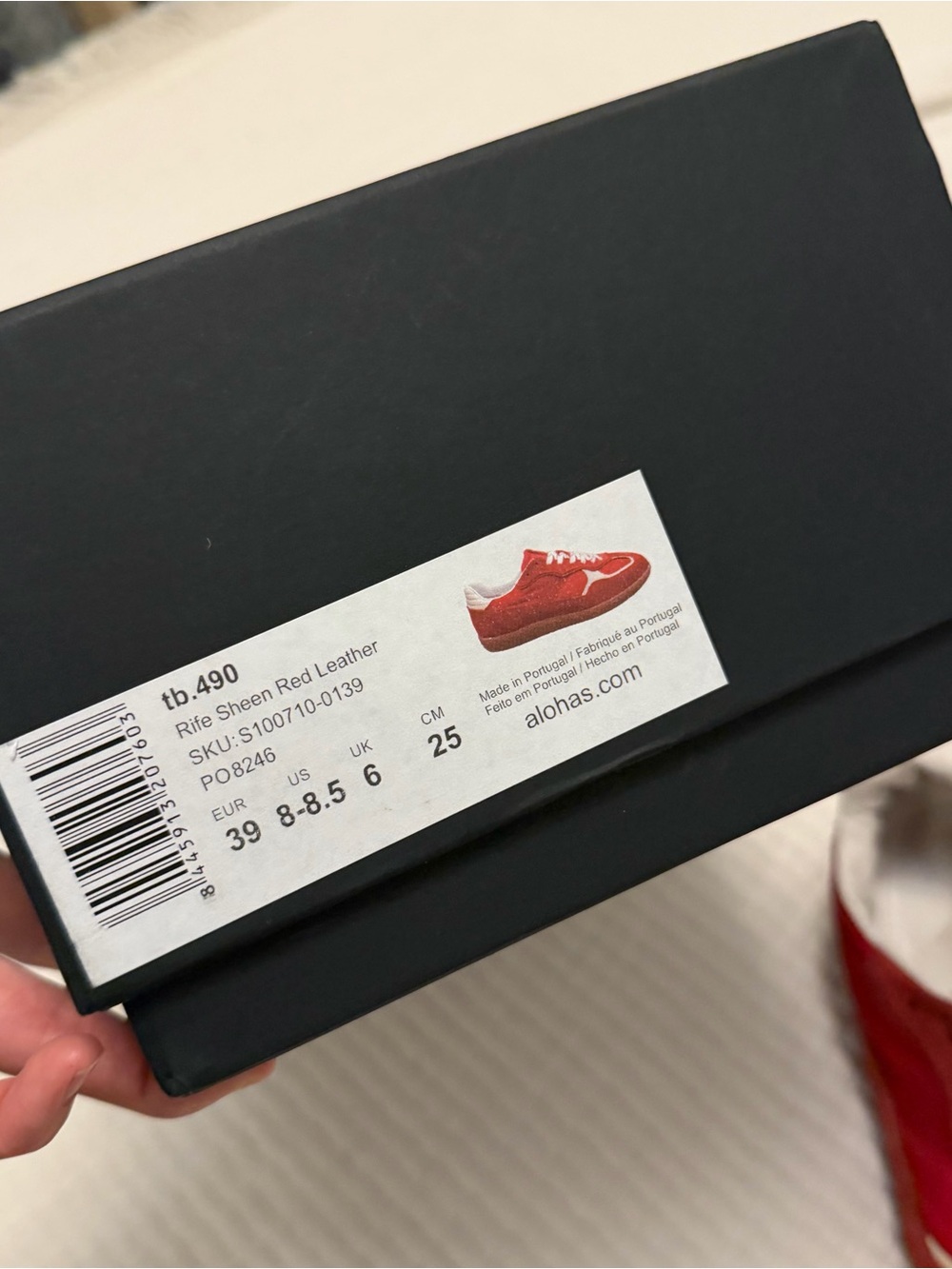 ALOHAS Rife Sheen Red Leather Sneakers - Picture 8 of 12